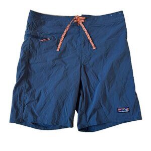 Patagonia Mens 36 Wavefarer Board Shorts 21" Stone Blue 86543 Orange Drawstring